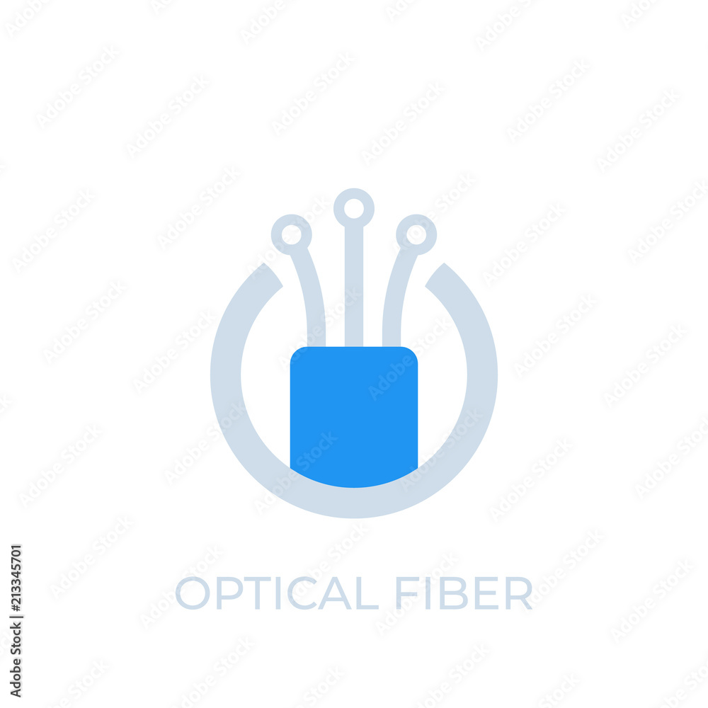 Sticker optical fiber icon, logo, vector