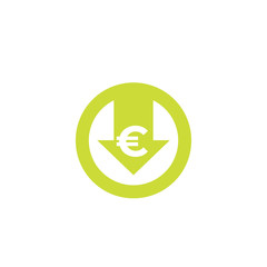 reduce costs, vector icon with euro