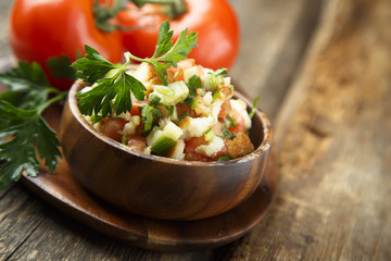 Fresh tomato and cucumber salad
