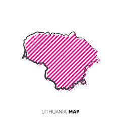 Obraz premium Lithuania vector country map. Map outline with dots.