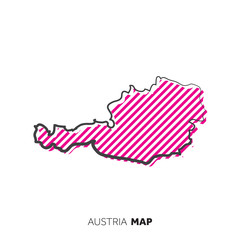 Austria vector country map. Map outline with dots.