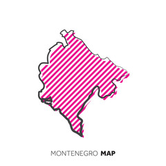 Montenegro vector country map. Map outline with dots.