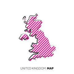 United Kingdom vector country map. Map outline with dots.