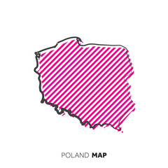 Poland vector country map. Map outline with dots.