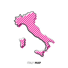 Italy vector country map. Map outline with dots.