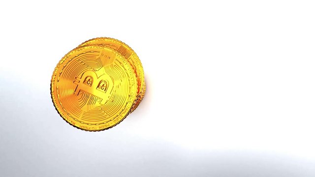 bitcoin tokens falling on to each other