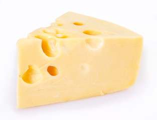 Cheese on white background