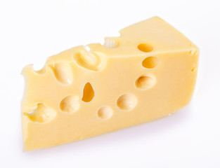 Cheese on white background