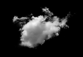 Single Cloud isolated on black background 