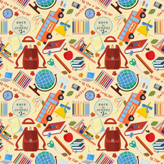 seamless pattern_6_on a school theme, the Association for educational institutions, the background is isolated