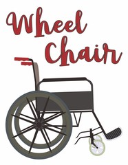 Fototapeta na wymiar Wheel chair illustration vector in side view