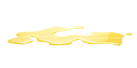 Puddle of orange juice isolated on white background, clipping path