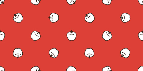 apple seamless pattern fruit vector isolated repeat background illustration cartoon doodle wallpaper