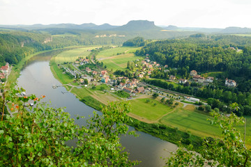 View of Saxon Switzerland and Elbe, Germany