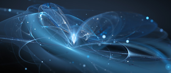 Blue glowing new technology in deep space © sakkmesterke