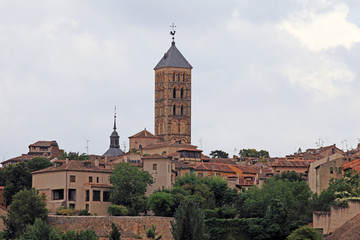 Naklejka premium View of Castle, Old City and Templer Church, Segovia, Spain 