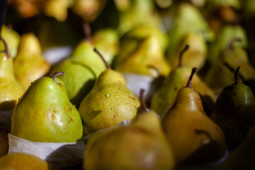Bunch of fresh pears