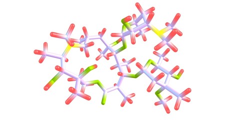 Azithromycin molecular structure isolated on white