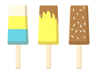 Set of Ice-creams, Chocolate Ice Cream on Stick