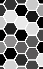 White honeycomb with a gradient color. Isometric geometry. 3D illustration