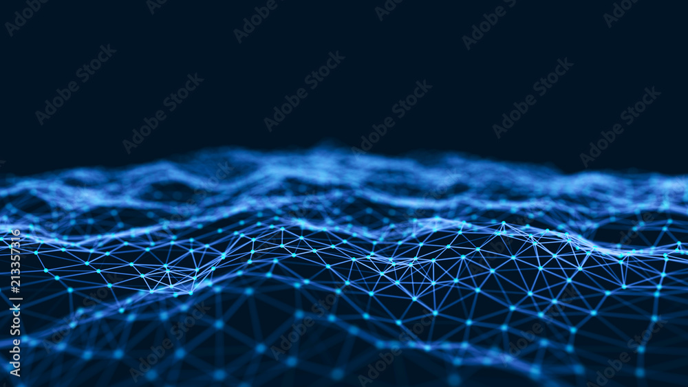 Aufkleber Abstract technology background. Network connection structure. Science background. Big data digital background. 3d rendering.
