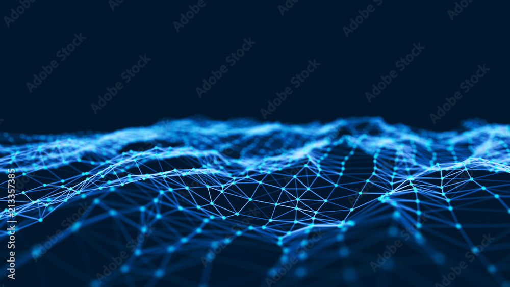 Poster Abstract technology background. Network connection structure. Science background. Big data digital background. 3d rendering.