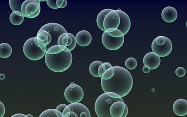 Dark background green mesh bubbles. Wallpaper, texture with bubble. 3D illustration