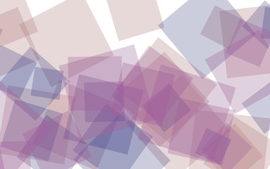 Multicolored translucent squares on white background. Red tones. 3D illustration