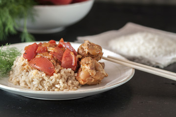 Rice with chicken and vegetables