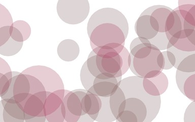 Multicolored translucent circles on a white background. Red tones. 3D illustration