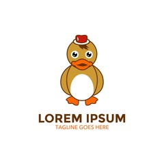 Unique duck logo template. vector. editable. simple shape. minimalist color. memorable