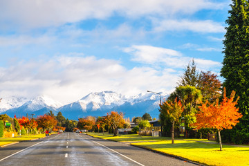 Beautiful morning scene of Te Anau, Southland, New Zealand.