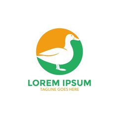 Unique duck logo template. vector. editable. simple shape. minimalist color. memorable