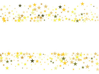 Gold Stars Confetti Vector Magic Cosmic Light Garland. Christmas Birthday Party Scatter Gamour Sparkles Glowing Celebration Decoration. Noble Rich New Year Holiday Premium Texture Star Dust Explosion.