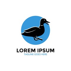 Unique duck logo template. vector. editable. simple shape. minimalist color. memorable