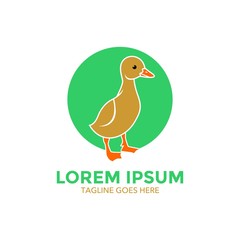 Unique duck logo template. vector. editable. simple shape. minimalist color. memorable