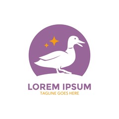 Unique duck logo template. vector. editable. simple shape. minimalist color. memorable