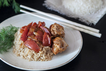 Rice with chicken and vegetables