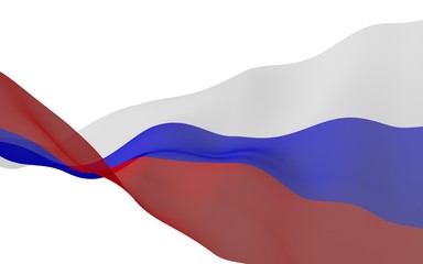 Fototapeta premium Waving flag of the Russian Federation. The National. State symbol of the Russia. 3D illustration