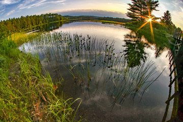 sunset by the lake 