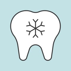 Hypersensitive teeth, dental related icon, filled outline