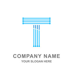 Modern Blue Letter T Logo Vector