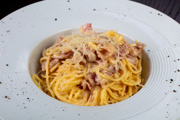 Tasty cheese carbonara