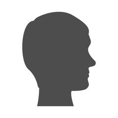 Man head silhouette. Vector icon.