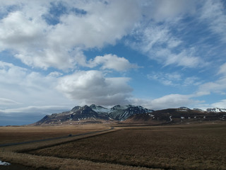 Icelandic view near side road