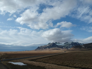 Icelandic view near side road