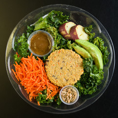 Close up shot of a healthy green salad