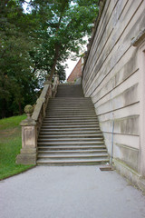 Old castle stairs and trees (2)