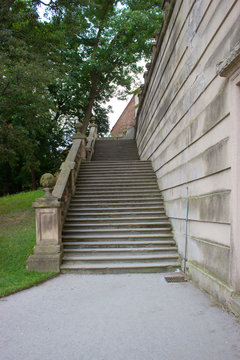 Old castle stairs and trees (2)