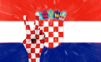 Victory for Croatia, football fan celebrating